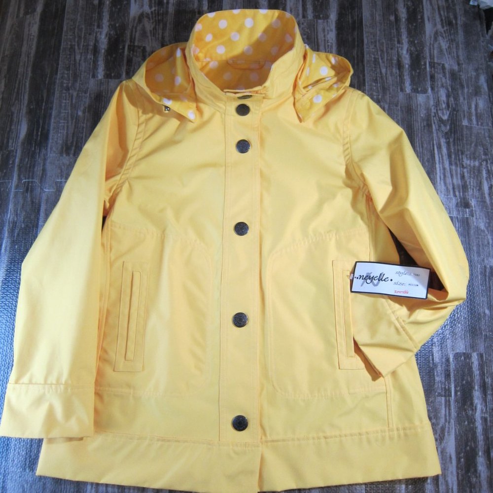 NWT, Wind/Water Resist Rain Jkt w/Detachable Hood